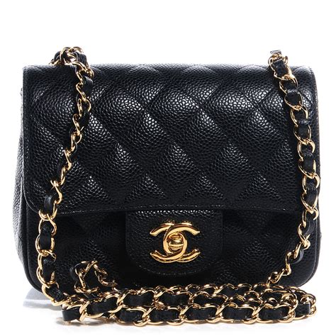 chanel small black caviar leather quilted flap bag